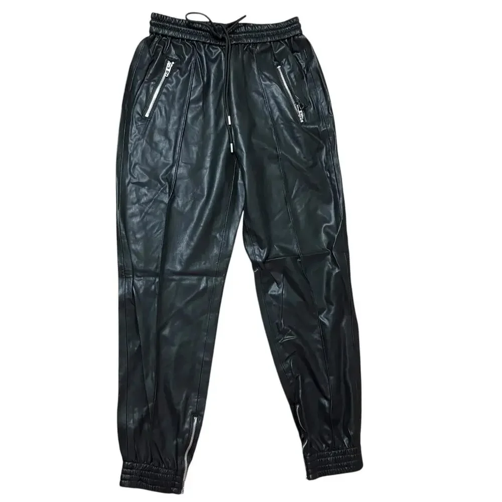 Blank NYC‎ Faux Leather Pants 24 Black Streetwear Moto Biker Zipper